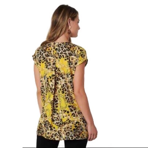 🆕 Crepe Top Leopard & Chain Print Laura Plus X - Picture 4 of 8